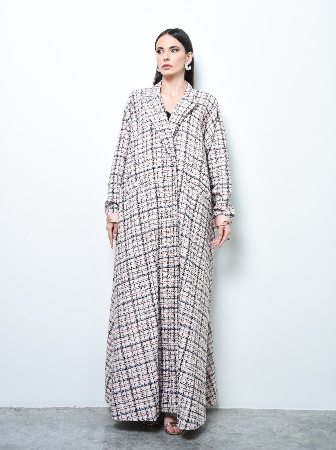 Checkered abaya 2024