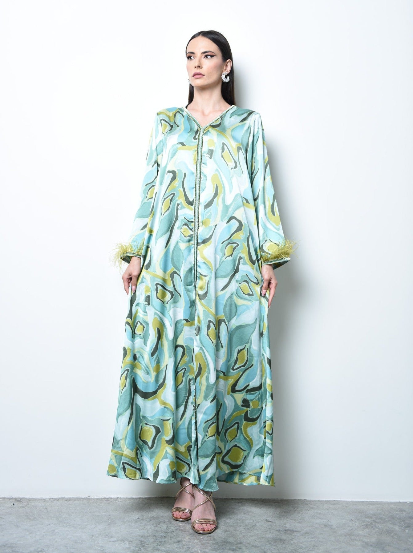 satin silk kaftan dress Buy Farha Syed Hand Embroidered Modal Satin Silk Kaftan Dress