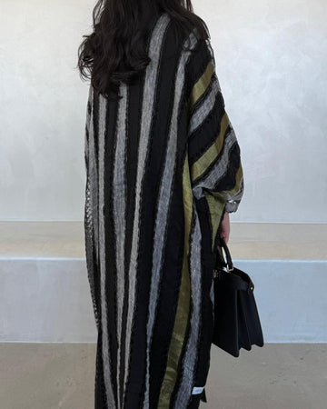 STRIPE BURLAP ABAYA