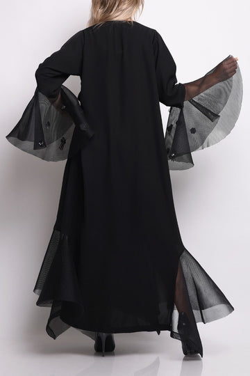 Crepe Net Abaya