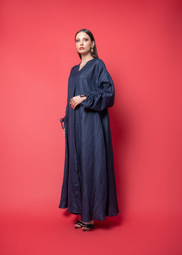 BLUE LINEN ABAYA