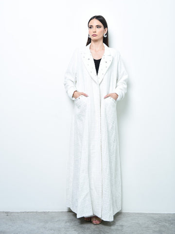 White Winter Abaya