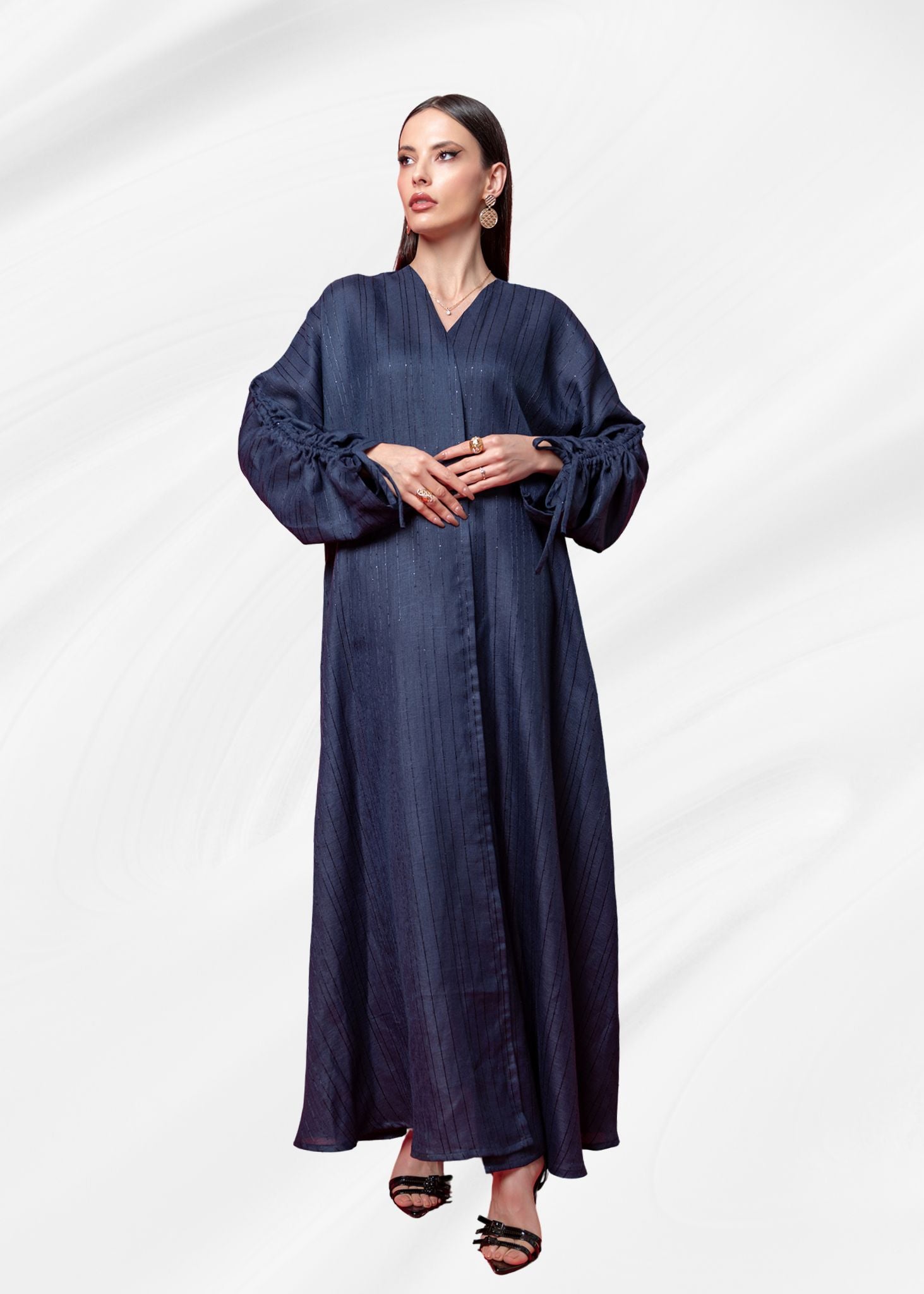 BLUE LINEN ABAYA