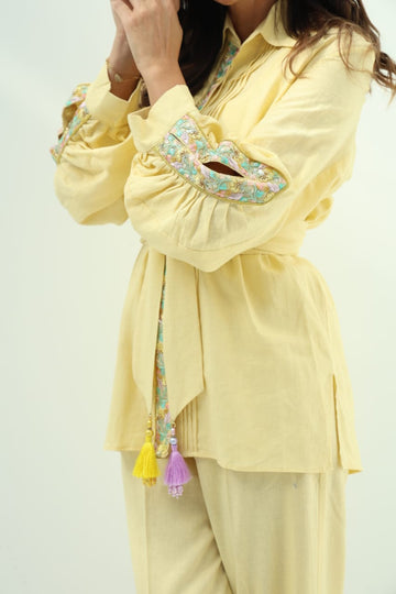 LINEN TOP AND PANTS SET