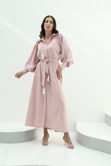 CROCHET LINEN DRESS