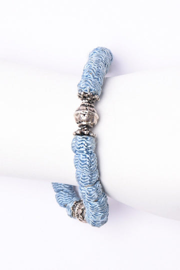 Silver & Threaded Beads Bracelet