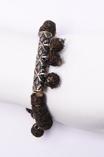 Silver & Threaded Beads Bracelet